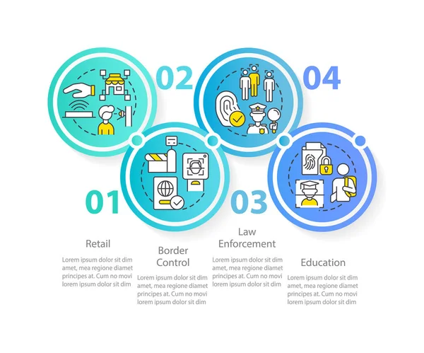 Modelo Infográfico Círculo Integração Tecnologia Biométrica Visualização Dados Com Passos —  Vetores de Stock