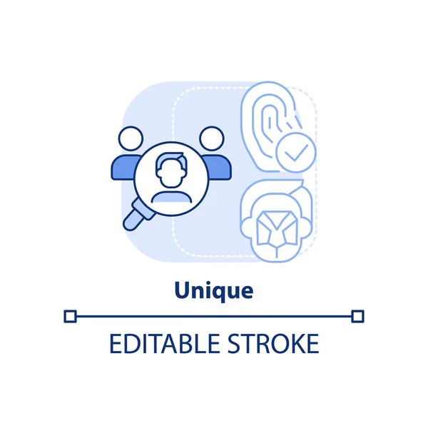 Uniek Lichtblauw Concept Icoon Biometrische Gegevens Profiteren Abstracte Idee Dunne — Stockvector