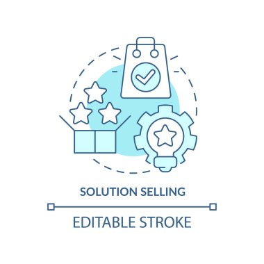 Çözüm, turkuaz konsept simgesi satıyor. İş meselelerini soyut fikir ince çizgi çizimlerini çözerek. Sorunların üstesinden gel. İzole bir taslak çizim. Düzenlenebilir felç. Arial, Myriad Pro-Kalın yazı tipleri