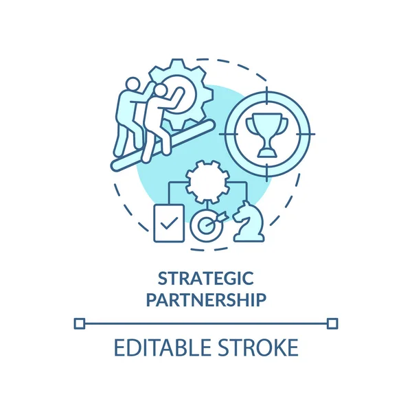 Icône Concept Partenariat Stratégique Turquoise Interaction Acheteur Vendeur Idée Abstraite — Image vectorielle