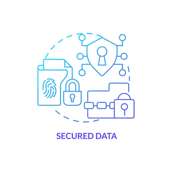 Säkrad Data Blå Gradient Koncept Ikon Biometrisk Autentisering Fördel Abstrakt — Stock vektor