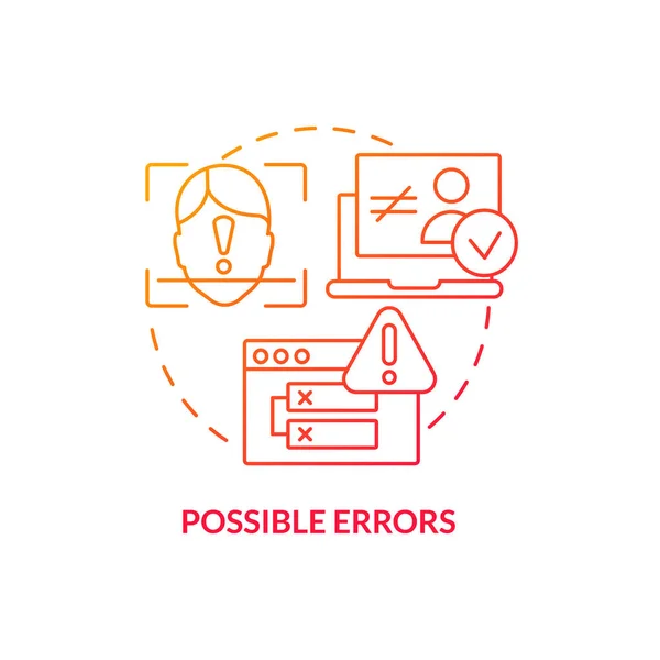 Erreurs Possibles Icône Concept Dégradé Rouge Authentification Biométrique Désavantage Idée — Image vectorielle