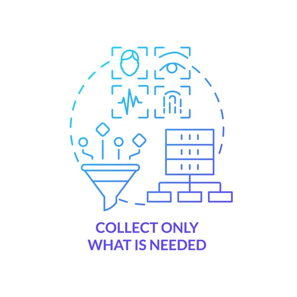 Збирати Тільки Потрібно Значок Концепції Синього Градієнта Керування Клієнтською Цифровою — стоковий вектор