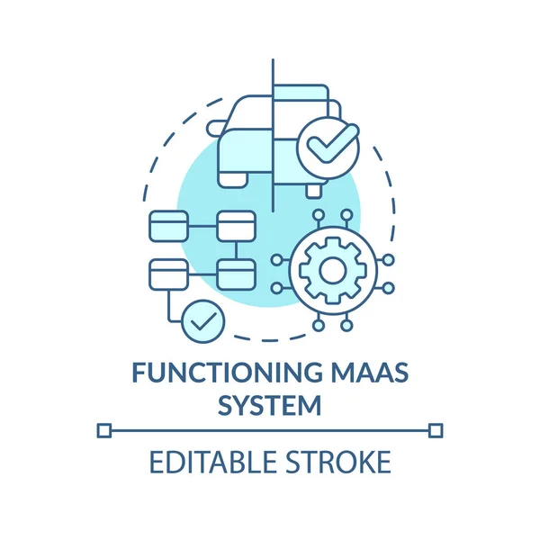 Fonctionnement Maas Système Turquoise Concept Icône Maas Introduction Composante Idée — Image vectorielle