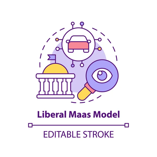 Modèle Maas Libérale Icône Concept Ouverture Des Données Mobility Service — Image vectorielle