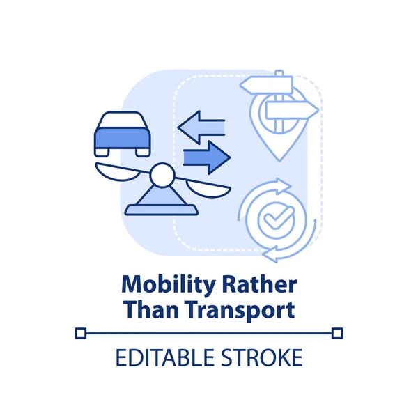 Mobilité Plutôt Que Transport Icône Concept Bleu Clair Maas Concept — Image vectorielle