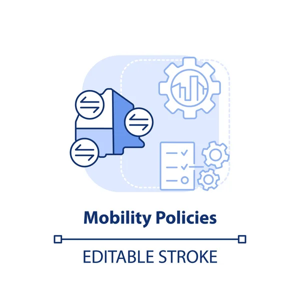 Politiche Mobilità Icona Del Concetto Azzurro Maas Introduzione Componente Idea — Vettoriale Stock