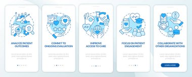 Mobil uygulama ekranındaki sağlık sistemi maviyi güçlendiriyor. Doğrusal kavramlarla düzenlenebilir grafik yönergelerini 5 adımda gezdir. UI, UX, GUI şablonu. Kullanılan sayısız Pro-Kalın, Düzenli yazı tipleri