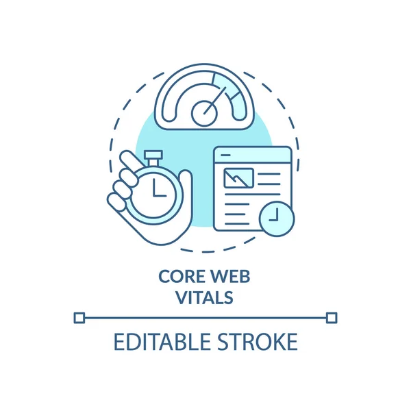 Core Web Vitaux Turquoise Icône Concept Ensemble Normes Optimisation Des — Image vectorielle
