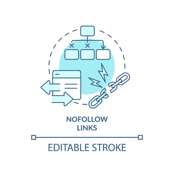 Nofollow Links Turquesa Ícone Conceito Search Engine Optimization Princípio Ideia —  Vetores de Stock