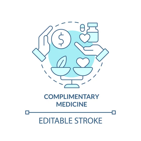 Medicina Cortesia Ícone Conceito Turquesa Não Mainstream Abordagem Saúde Ideia —  Vetores de Stock