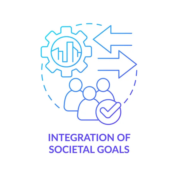 Integración Los Objetivos Sociales Icono Concepto Gradiente Azul Ciudad Habitable — Vector de stock