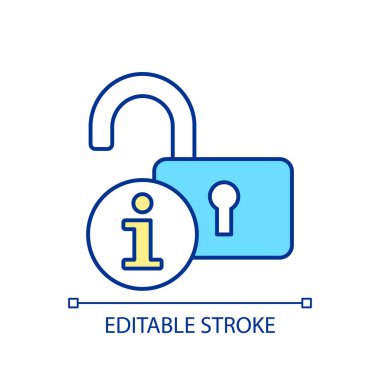 Kullanılabilir bilgi RGB renk simgesi. Veri girişi ve giriş. Destek servisi. Talimat ve rehber. İzole vektör çizimi. Basit bir çizgi çizimi. Düzenlenebilir felç. Kullanılan Arial yazı tipi