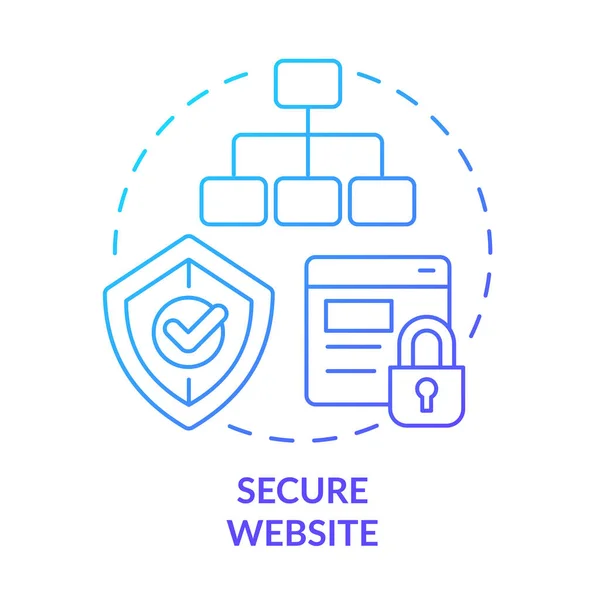 Синий Значок Концепции Защищенного Сайта Доступный Безопасный Веб Сайт Seo — стоковый вектор