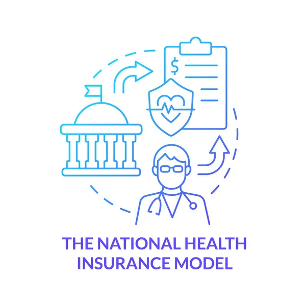 Ikon Konsep Model Asuransi Kesehatan Nasional Gradien Biru Jenis Sistem - Stok Vektor