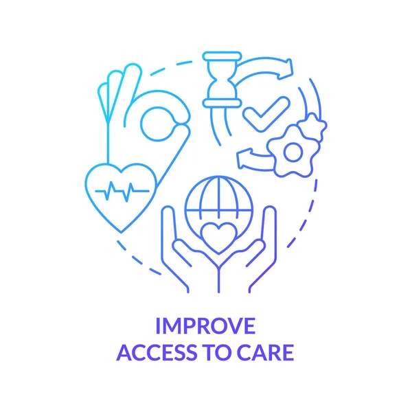 Improve Access Care Blue Gradient Concept Icon Building Better Health — Stock Vector
