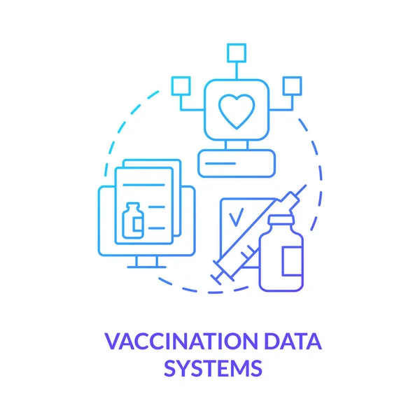 Sistemas Datos Vacunación Icono Concepto Gradiente Azul Preparación Del Sistema — Vector de stock