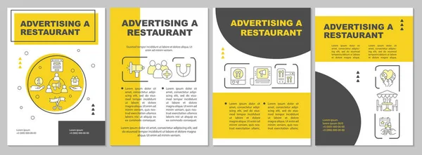 Restaurant Promotion Yellow Brochure Template Attract New Customers Leaflet Design — Stock Vector