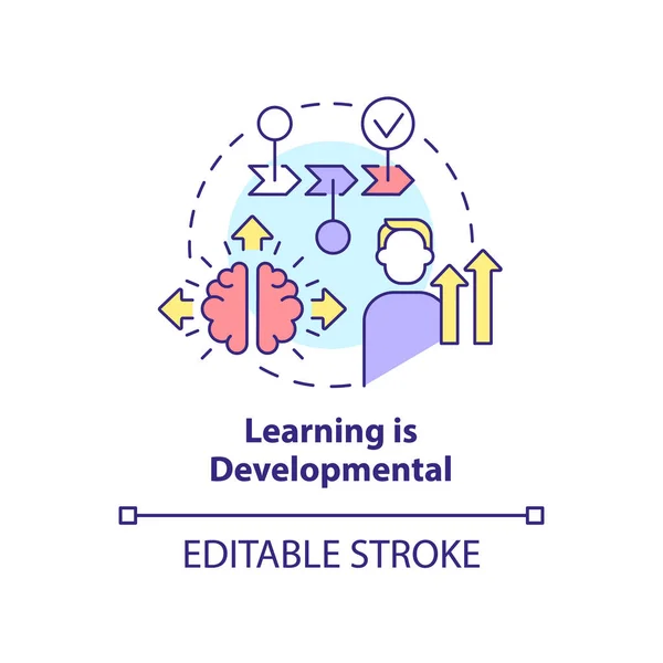 Aprendizaje Icono Del Concepto Desarrollo Proceso Cognitivo Principio Sobre Aprendizaje — Vector de stock