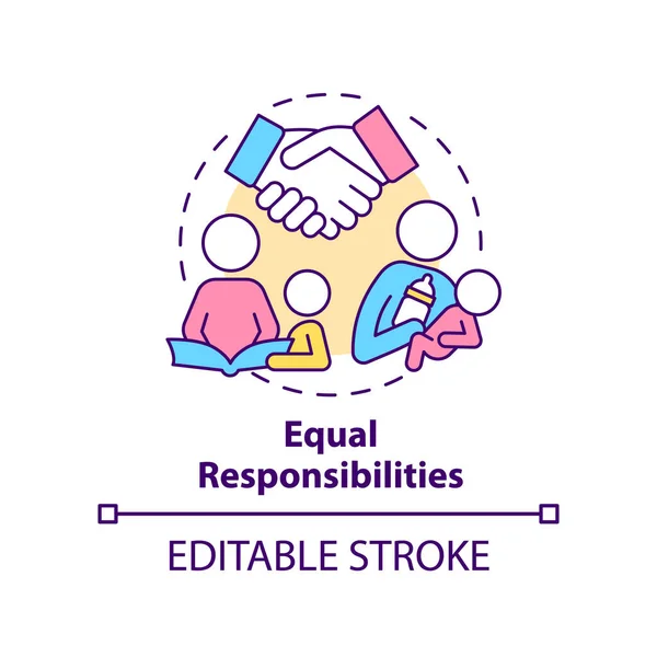 Ikona Koncepcji Równości Odpowiedzialności Korzyści Rodzicielstwa Tej Samej Płci Abstrakcyjny — Wektor stockowy