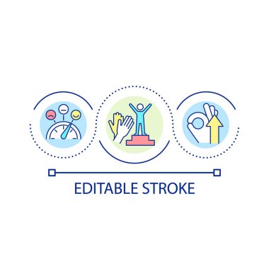 Övgü öğrencileri kavram ikonu döngü. İyi halden güç alıyorum. Çevre kavramını öğrenmek ince çizgi çizimi. İzole bir taslak çizim. Düzenlenebilir felç. Kullanılan Arial yazı tipi