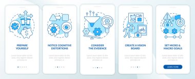 Uyumluluk, mobil uygulama ekranındaki maviye bahşiş verir. Çizgisel kavramlarla 5 adımlık düzenlenebilir grafik yönergelerini benimse. UI, UX, GUI şablonu. Kullanılan sayısız Pro-Kalın, Düzenli yazı tipleri