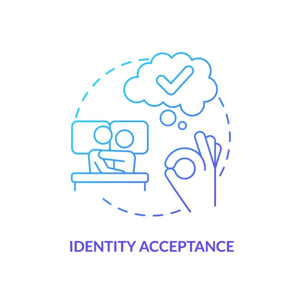 Identity Acceptance Blue Gradient Concept Icon Sexual Orientation Identity Stage — Stock Vector