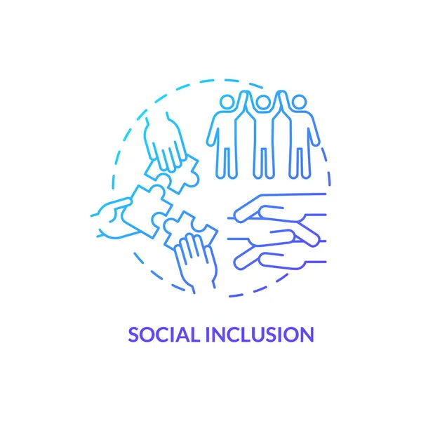 Sociale Inclusie Blauw Gradiënt Concept Icoon Gelijke Kansen Samenleving Lgbt — Stockvector