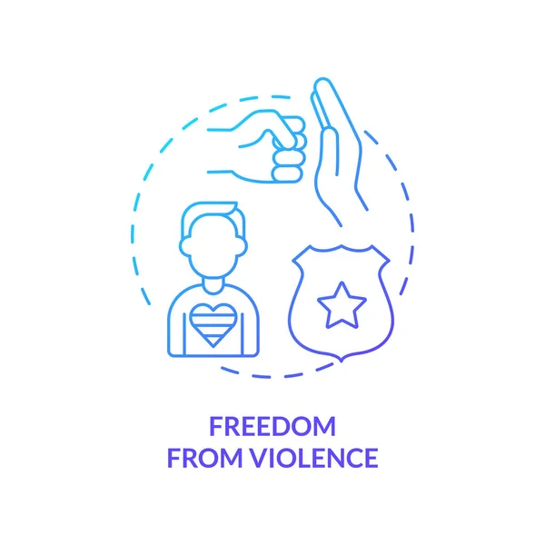 Wolność Przemocy Ikona Niebieskiego Gradientu Chroń Przed Nadużyciami Program Społeczności — Wektor stockowy
