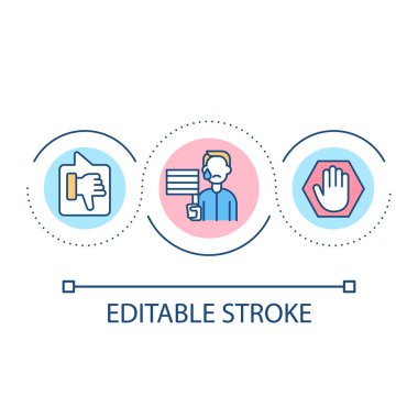 LGBT ayrımcılık döngüsü konsept simgesinden kaçının. Toplum sorunları. Herkes için eşit hakka sahip soyut fikir ince çizgi çizimi. İzole bir taslak çizim. Düzenlenebilir felç. Kullanılan Arial yazı tipi