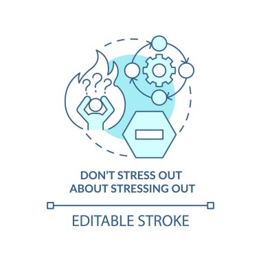 Turkuaz konsept ikonunu strese sokma. Değişimle uğraşmak soyut fikir ince çizgi çizimi. İzole bir taslak çizim. Düzenlenebilir felç. Arial, Myriad Pro-Kalın yazı tipleri