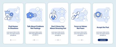 Mobil uygulama ekranındaki açık mavi değişimle uğraşıyoruz. Doğrusal kavramlarla düzenlenebilir grafik yönergelerini 5 adımda gezdir. UI, UX, GUI şablonu. Kullanılan sayısız Pro-Kalın, Düzenli yazı tipleri