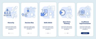 HR 'daki uyumluluk düşmanları seyyar uygulama ekranında açık mavi renkte. Doğrusal kavramlarla düzenlenebilir grafik yönergelerini 5 adımda gezdir. UI, UX, GUI şablonu. Kullanılan sayısız Pro-Kalın, Düzenli yazı tipleri