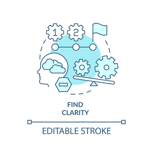 Hitta Klarhet Turkos Koncept Ikon Organisera Faktorer Anpassning Till Komplex — Stock vektor