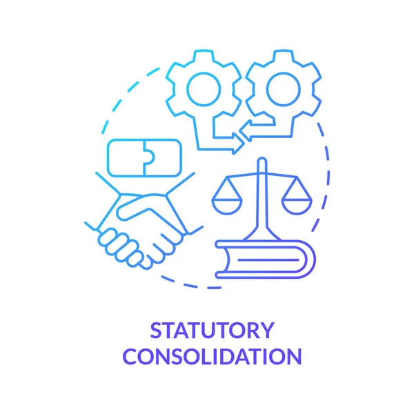 Consolidação Estatutária Ícone Conceito Gradiente Azul Integração Legal Estratégia Consolidação — Vetor de Stock