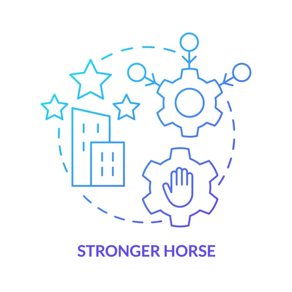 Ícone Conceito Gradiente Azul Cavalo Mais Forte Melhor Reputação Estratégia —  Vetores de Stock