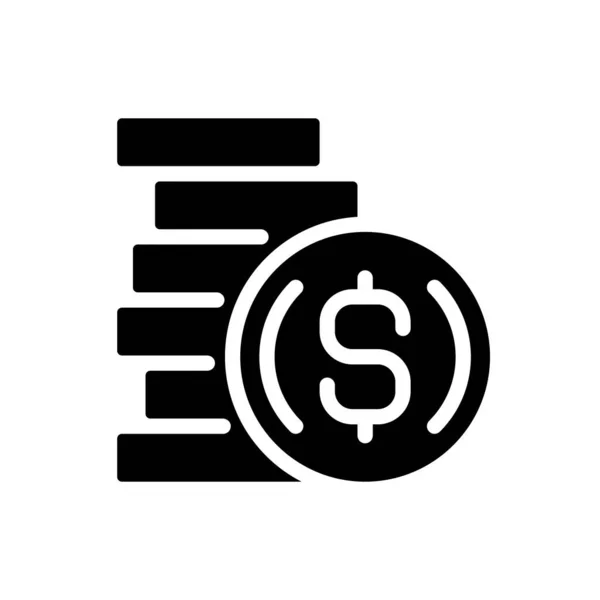 Значок Черного Знака Монеты Форма Оплаты Кусок Ценного Металла Обмен — стоковый вектор