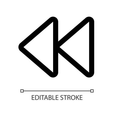 Bir kez daha beyaz doğrusal ui simgesini tekrarla. Tek bir maddenin tekrarı. Medya oyuncusu kontrolü. GUI, UX tasarımı. Uygulama ve web için izole edilmiş kullanıcı arayüzü ögesi. Düzenlenebilir felç. Kullanılan Arial yazı tipi