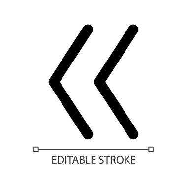 Beyaz doğrusal ui simgesine atla. İlk dosyaya geç. Multimedya oyuncu kontrolü. GUI, UX tasarımı. Uygulama ve web için izole edilmiş kullanıcı arayüzü ögesi. Düzenlenebilir felç. Kullanılan Arial yazı tipi