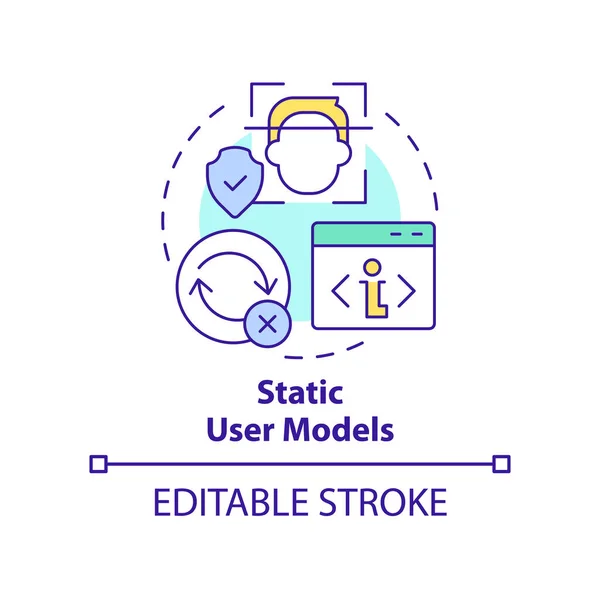 Icono Concepto Modelos Usuario Estáticos Interacción Hombre Ordenador Idea Abstracta — Vector de stock