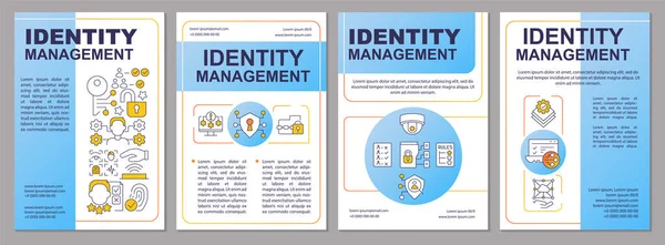 Identity Control Blue Brochure Template User Access Security Leaflet Design — Stock Vector