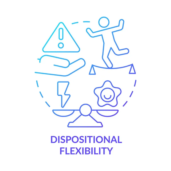Flexibilidad Disposicional Icono Concepto Gradiente Azul Optimismo Realismo Líder Flexibilidad — Vector de stock
