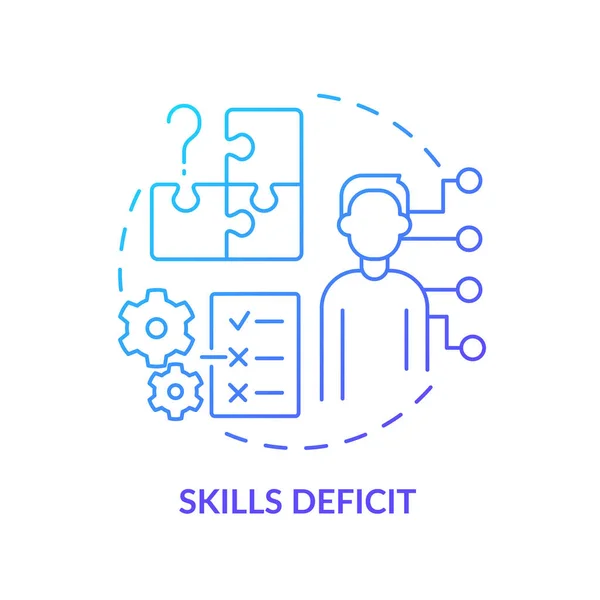 Yetenek Eksikliği Mavi Gradyan Konsept Simgesi Profesyonel Gelişme Yok Nsan — Stok Vektör