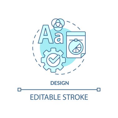 Turkuaz konsept ikonu tasarla. Kişisel gelişim soyut fikir ince çizgi çizimi. Görsel içerik. Grafik yetenekleri. İzole bir taslak çizim. Düzenlenebilir felç. Arial, Myriad Pro-Kalın yazı tipleri