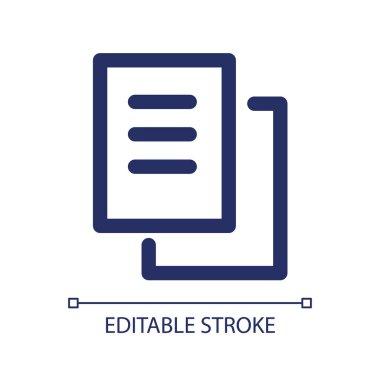 Teslimat belgeleri RGB renk ui simgesi. Kargo faturası kopyası. Nakliye servisi. Basit bir çizgi elemanı. Mobil uygulama için UX tasarımı. Vektör izole görüntü grafiği. Düzenlenebilir felç. Kullanılan Arial yazı tipi