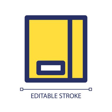 Paket sarı RGB renk ui simgesi. Posta kayıtları. Teslimat ve ulaşım hizmeti basit hat elemanı. Mobil uygulama için UX tasarımı. Vektör izole görüntü grafiği. Düzenlenebilir felç. Kullanılan Arial yazı tipi