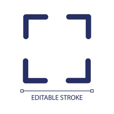 Tam ekran modu RGB renk ui simgesi. Genişlet ve genişlet. Medya oyuncusu kontrolü. Basit bir çizgi elemanı. Mobil uygulama için UX tasarımı. Vektör izole görüntü grafiği. Düzenlenebilir felç. Kullanılan Arial yazı tipi