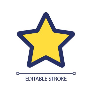 Favori sarı RGB renk ui simgesi. En iyi multimedya dosyalarını seç. Oyuncu kontrolü. Basit bir çizgi elemanı. Mobil uygulama için UX tasarımı. Vektör izole görüntü grafiği. Düzenlenebilir felç. Kullanılan Arial yazı tipi