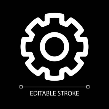 Koyu tema için beyaz doğrusal ui simgesini ayarlar. Ortam oynatıcısını özelleştir. Ayarlama aracı. Vektör çizgisi çizimi. Gece modu için izole edilmiş kullanıcı arayüzü sembolü. Düzenlenebilir felç. Kullanılan Arial yazı tipi