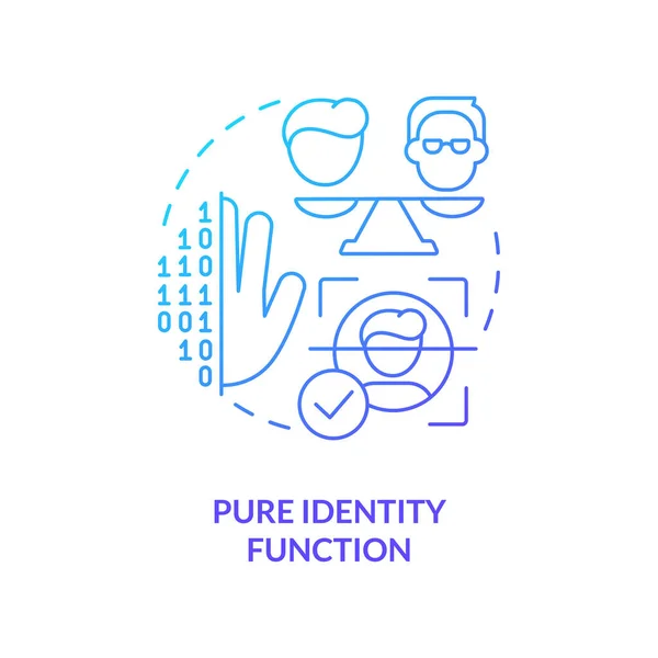 Pure Identity Function Blue Gradient Concept Icon Identity Management Process — Stock Vector